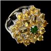 Image 3 : Natural  Oval Citrine 6x4 mm Chrome Diopside Ring