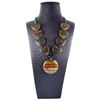 Image 1 : Natural Tiger's Eye Hand-Made Diamond Polished Necklace