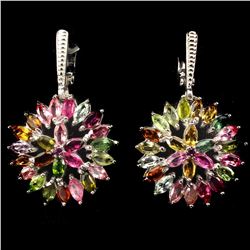 Natural Fancy Colors Marquise Tourmaline Earrings