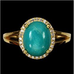 Natural Turquoise Unheated 10x8 MM Ring