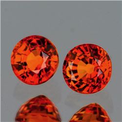 Natural Intense AAA Orange Sapphire  Pair - VVS