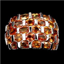 Natural Top Rich Orange Sapphire Ring