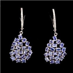 Natural Untreated Blue Tanzanite 4x3 MM Earrings
