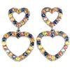 Image 1 : Natural MULTI COLOR SAPPHIRE Double Heart Earrings