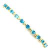 Image 1 : Natural Oval 5x4mm Aaa Neon Blue Apatite Bracelet