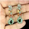 Image 2 : Natural  Emerald Fancy Sapphire Chrome Diopside Earring
