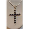 Image 2 : BEAUTIFUL 10.75 NATURAL BLUE SAPPHIRE CROSS PENDANT