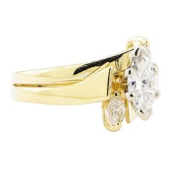 0.57 ctw Diamond Wedding Ring Soldered To Band - 14KT Yellow Gold