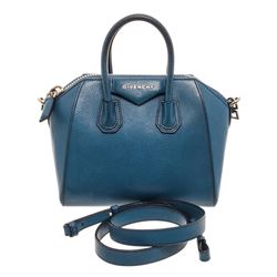 Givenchy Blue Grained Leather Mini Antigona Bag