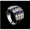 Image 4 : 1.16 ctw Sapphire and Diamond Ring - 14KT White Gold