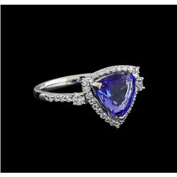 2.46 ctw Tanzanite and Diamond Ring - Platinum