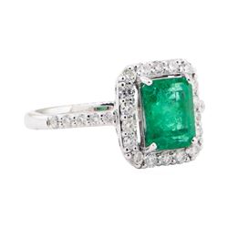 1.90 ctw Emerald and Diamond Ring - Platinum