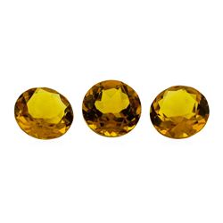 13.21 ctw.Natural Round Cut Citrine Quartz Parcel of Three