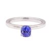 Image 2 : 1.11 ctw Blue Sapphire Solitaire Ring - 14KT White Gold
