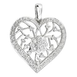 14k White Gold 0.52CTW Diamond Pendant, (I1-I2/H-I)