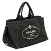 Image 2 : Prada Dark Blue Canvas Large Canapa Tote Bag