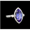 Image 1 : 14KT White Gold 2.78 ctw Tanzanite and Diamond Ring