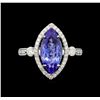 Image 2 : 14KT White Gold 2.78 ctw Tanzanite and Diamond Ring