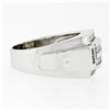 Image 5 : Large Mens 14K White Gold 1.10 ctw Tapered & Straight Baguette Diamond Band Ring