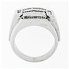 Image 8 : Large Mens 14K White Gold 1.10 ctw Tapered & Straight Baguette Diamond Band Ring