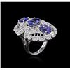 Image 3 : 14KT White Gold 3.96 ctw Tanzanite and Diamond Ring