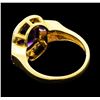 Image 3 : 2.25 ctw Amethyst and Diamond Ring - 14KT Yellow Gold
