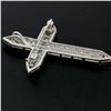 Image 8 : Platinum 1.56 ctw Round Baguette Diamond & Trillion Ruby Cross Pendant Pin Brooc