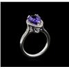 Image 4 : 2.80 ctw Tanzanite and Diamond Ring - 14KT White Gold