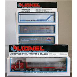 LIONEL 3 INTERMODAL CONT. LNL TRACTOR TRAILER