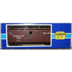 DELTON G GAUGE RIO GRANDE BOX CAR. BROWN