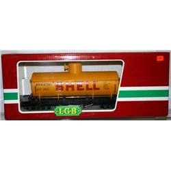 LGB G GAUGE SHELL TANK CAR. YELLOW