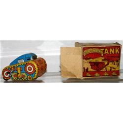MARX WIND-UP SPARKLING TANK. TIN LITHO