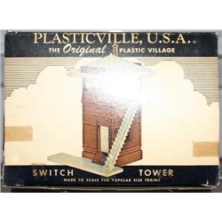 PLASTICVILLE SWITCH TOWER. COMPLETE. HAS GLUE MAR