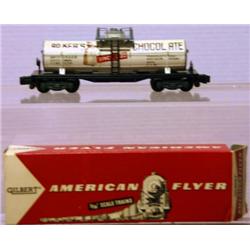 AMERICAN FLYER S GAUGE BAKERS CHOCOLATE TANK CAR.