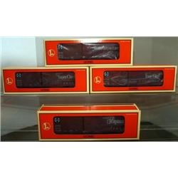 LIONEL SANTA FE WARHORSE BOX CARS. EACH CAR IS FA