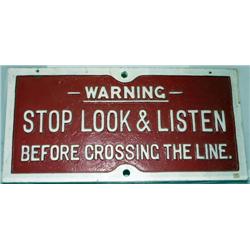 TRAIN WARNING SIGN