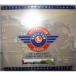 LIONEL SEABOARD FREIGHT CAR SET. INCLUDES FLAT W/