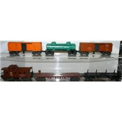 LIONEL POSTWAR ATSF OP. BOXCAR, 3451 OP. LOG DUMP