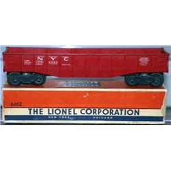 LIONEL 6462 RED UN-PAINTED GONDOLA.