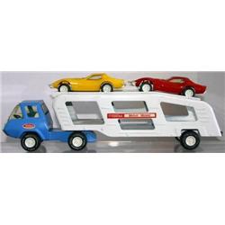 TONKA MOTOR MOVER CAR HAULER W/ 2 CORVETTE'S