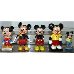 MARX WIND-UP MICKEY MOUSE + 4 MM FIGURES.