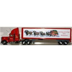 DINKY/MATCHBOX BUDWEISER HOLIDAY TRACTOR TRAILER.