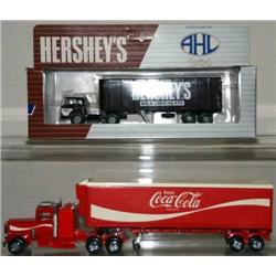 HERSHEY'S TRACTOR TRAILER, MATCHBOX COCA COLA TRA