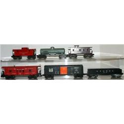 LIONEL POSTWAR BAY WINDOW CABOOSE + 5 ADDITIONAL 