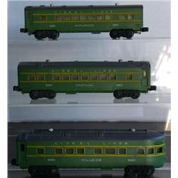 LIONEL POSTWAR GREEN / GRAY PASSENGER CARS.