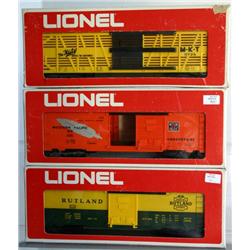 LIONEL MPC RUTLAND, WESTERN PACIFIC BOX CARS, KAT