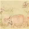 Image 2 : Edna Hibel (1917-2014), "Worcester Cat" Limited Edition Lithograph on Rice Paper, Numbered and Hand 