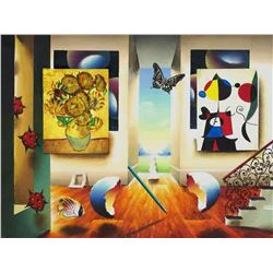 Ferjo  MIRO AND SUNFLOWERS  Giclee on Canvas