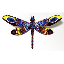 Patricia Govezensky- Original Painting on Cutout Steel "Dragonfly XVII"