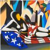 Image 2 : Mark Kostabi, "America" Limited Edition Serigraph, Numbered and Hand Signed with Certificate.